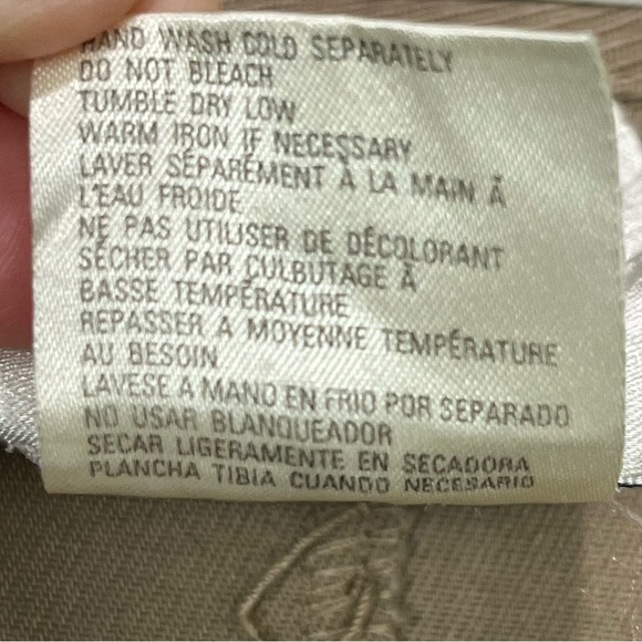 Tan Military Style Epaulets Coat Jacket White Black Stripe Embellishments Sz S - Picture 7 of 15